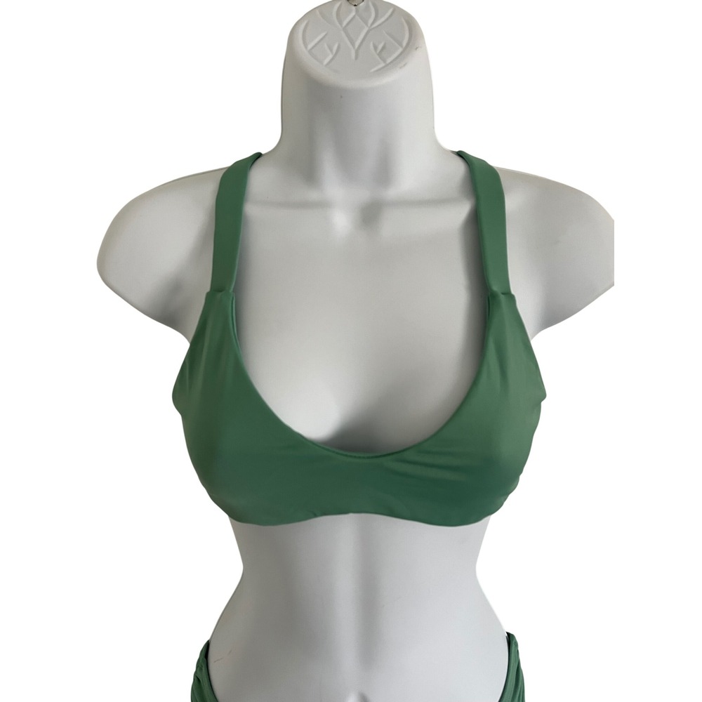 B SWIM Oasis Crisscross Back Bralette Bikini Top and Ruched Bottom Set - Picture 5 of 11